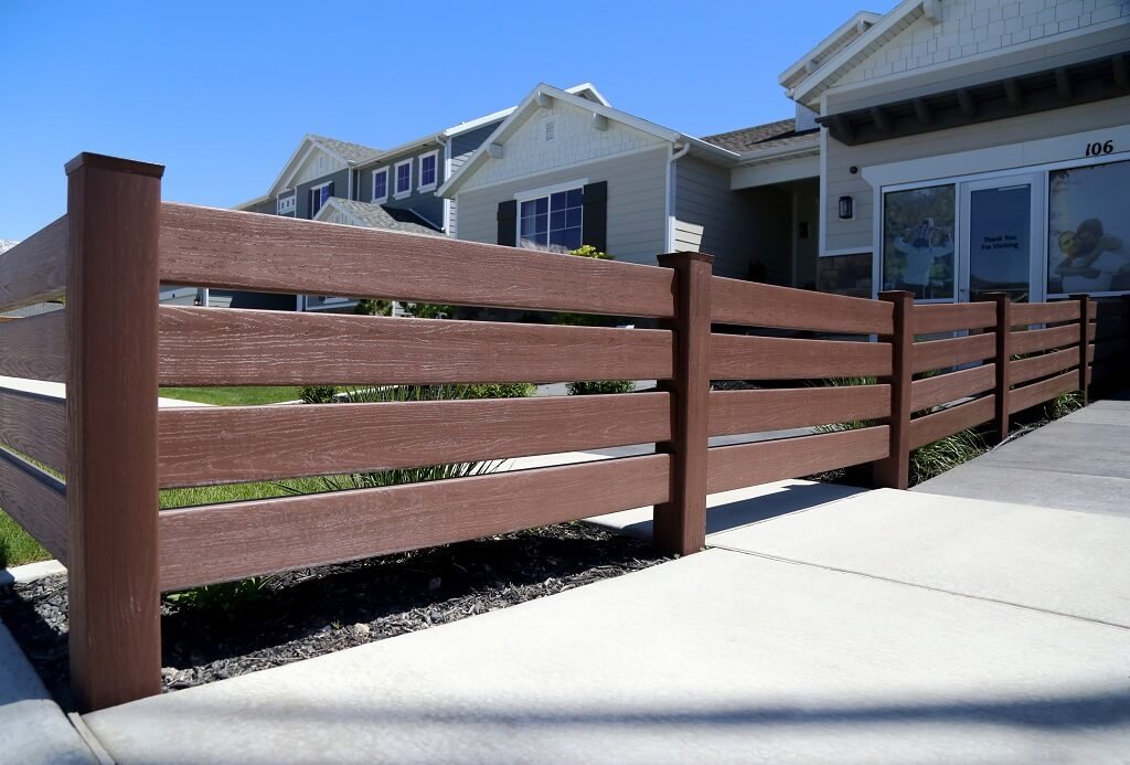 4-Rail Ranch Fence Dark Sequoia