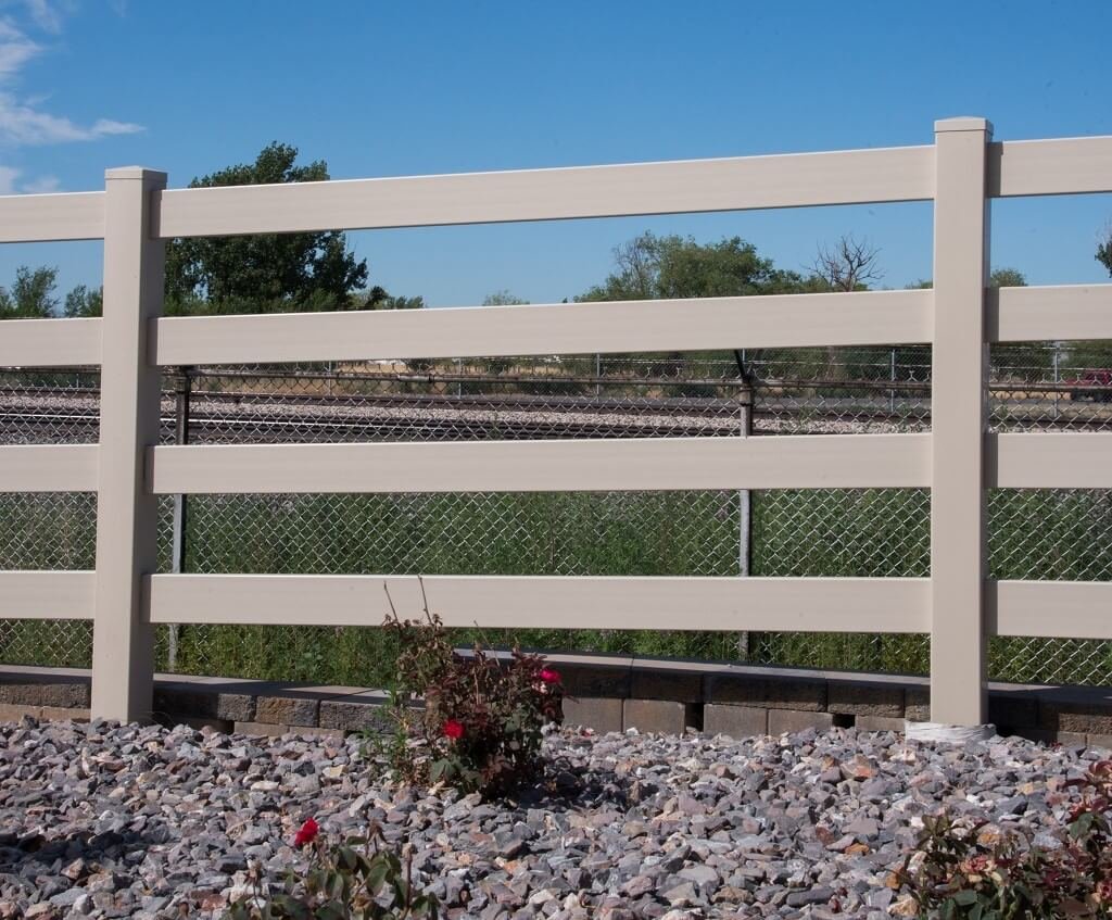 4-Rail Ranch Fence Tan