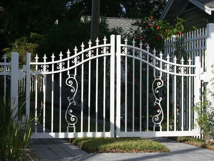 White Aluminum Estate Gate